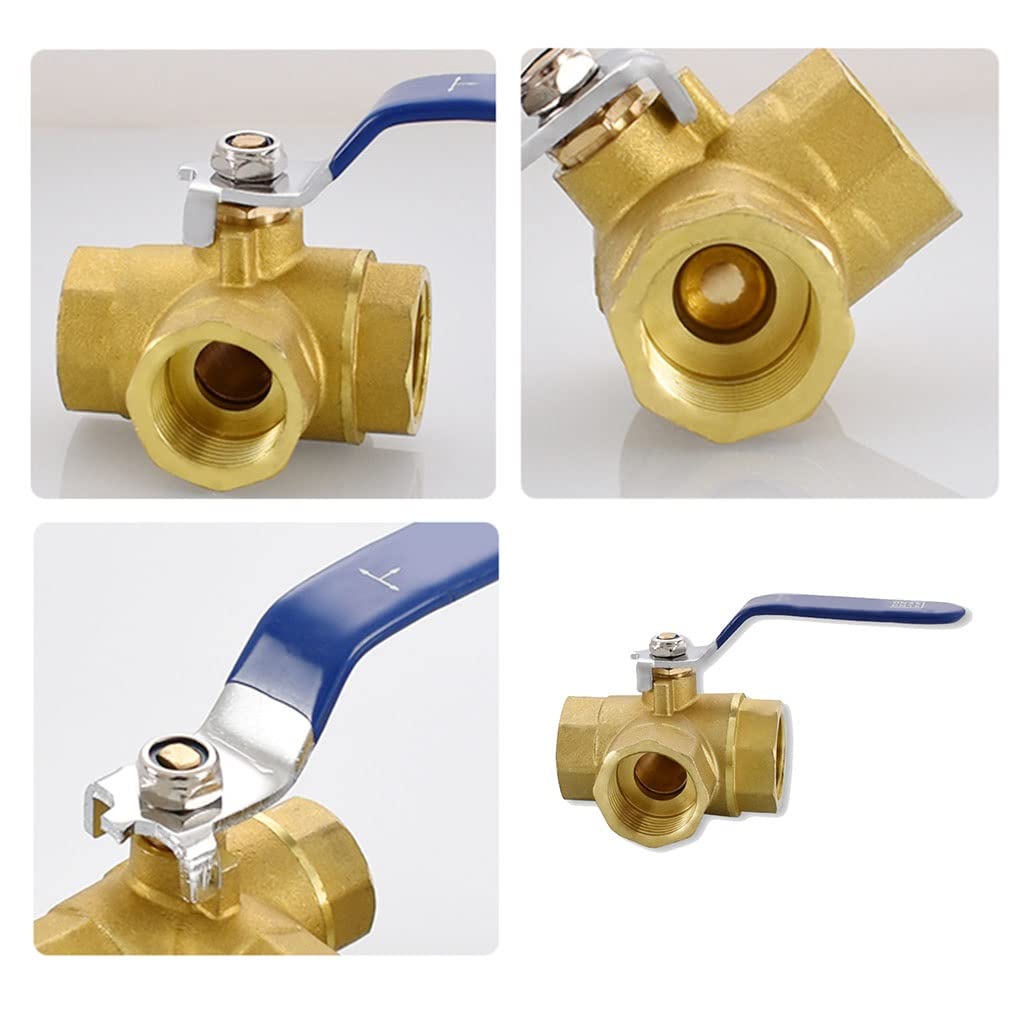 Valvola a Sfera Pipe t Port, valvola deviatrice PE Valvola a Sfera a Tre Vie, deviatori Doccia, 1/4" 3/8" 1/2" 3/4" 1" BSP Filettatura Femmina T-Port Adattatore connettore valvola a Sfera in Ottone a