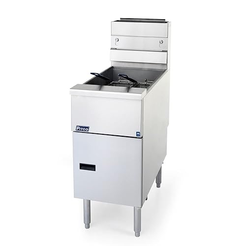 Pitco SG14S Solstice - Freidora de gas natural con tanque de 110,000 BTU de 50 libras
