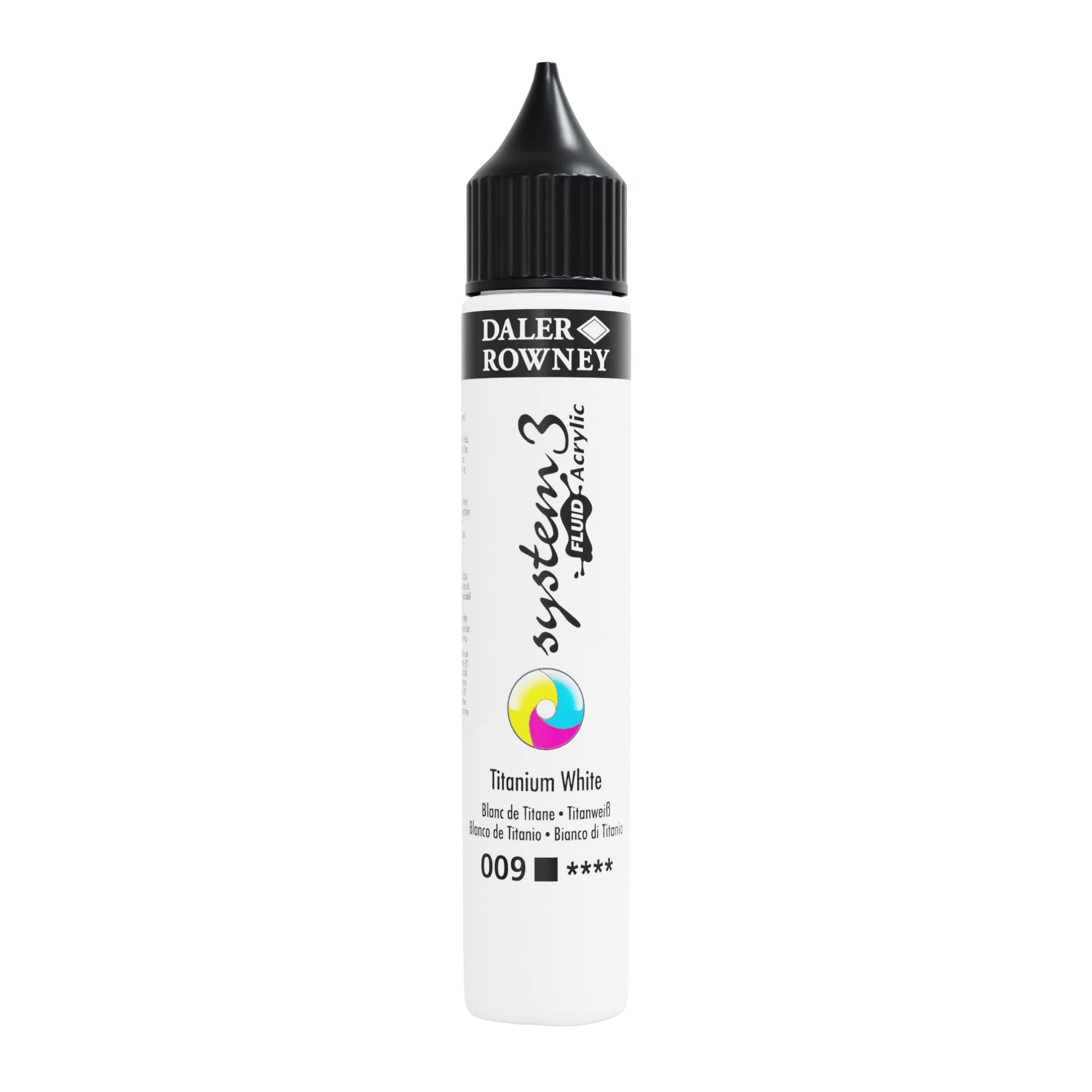 Daler-Rowney System3 Acrylic Paint, Plastic Bottle, Fluid, 1oz - 29.5 ml, Titanium White