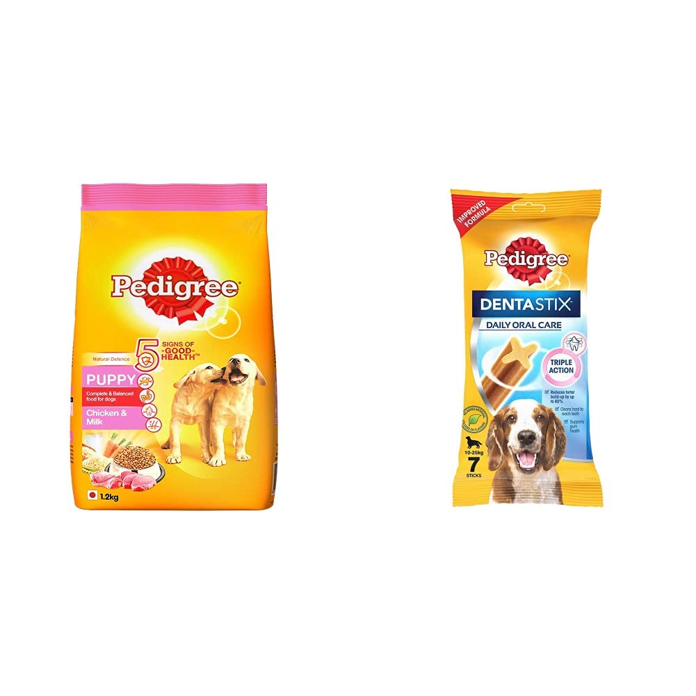 See full amazon price history chart for Pedigree Puppy Dry Dog Food, Chicken & Milk, 1.2kg Pack and Dentastix Medium Breed (10-25 kg) Oral Care Dog Treat (Chew Sticks) (7 Sticks) 180g Weekly Pedigree Puppy Dry Dog Food, Chicken & Milk, 1.2kg Pack and Dentastix Medium Breed (10-25 kg) Oral Care Dog Treat (Chew Sticks) (7 Sticks) 180g Weekly (B08GMWXFVG) Amazon Price History, Amazon Price Tracker