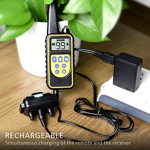 F-color Dog Training Collar, Rechargeable Waterproof Dog Shock Collar 2600ft Remote Range Dog Trainer Collar with Beep Vibrating Shock for Medium Large Dogs, Electronic Dog Training E-Collar - Thumbnail 5