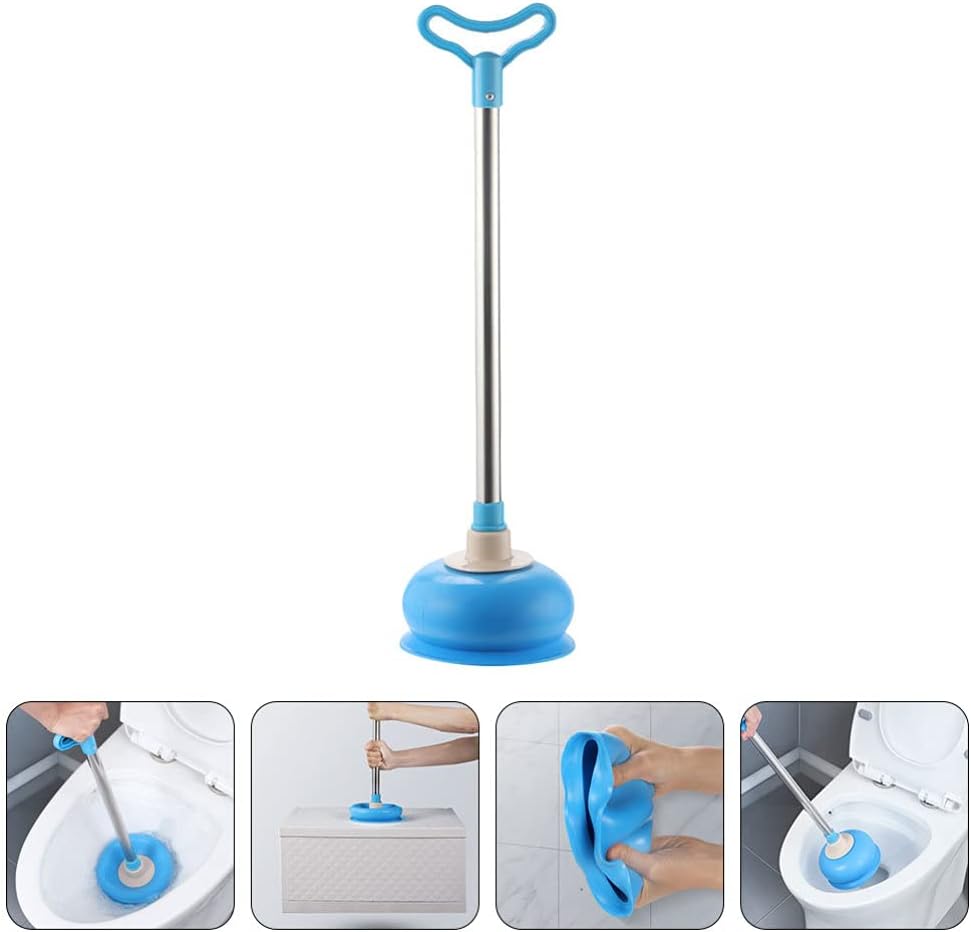 Rubber Toilet Bowl Plunger Toilet Plungers for Bathroom Heavy Duty Cup Plunger for Toilet with Long Handle to Fix Clogged Cup Plunger Toilets Thrust Cup Plunger (Color : OneColor) (OneColor)
