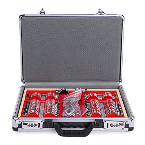 UCanSee High Quality 104 Trial Lens Set Optical Kit with Metal Rim Wood Frame Aluminum Box