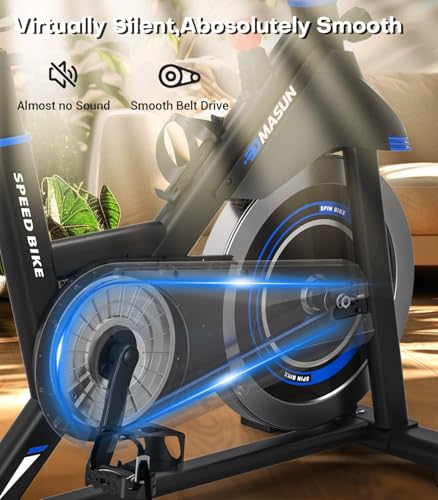 Exercise Bike, DMASUN Classic Brake Pad Stationary Bike for Home with 300 LBS Capacity, Indoor Bike with Comfortable Seat Cushion, Digital Display with Pulse