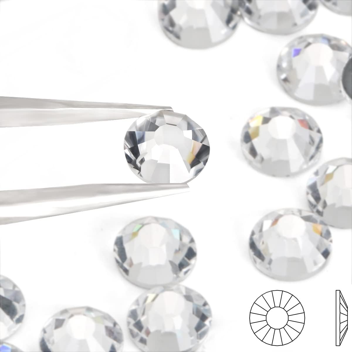 Clear Hotfix Rhinestones for Crafts - Flatback Glass Round Crystals Gems for Clothes, Shoes, Bag DIY Decoration (SS10/2.8MM/1440pcs) - Image 3