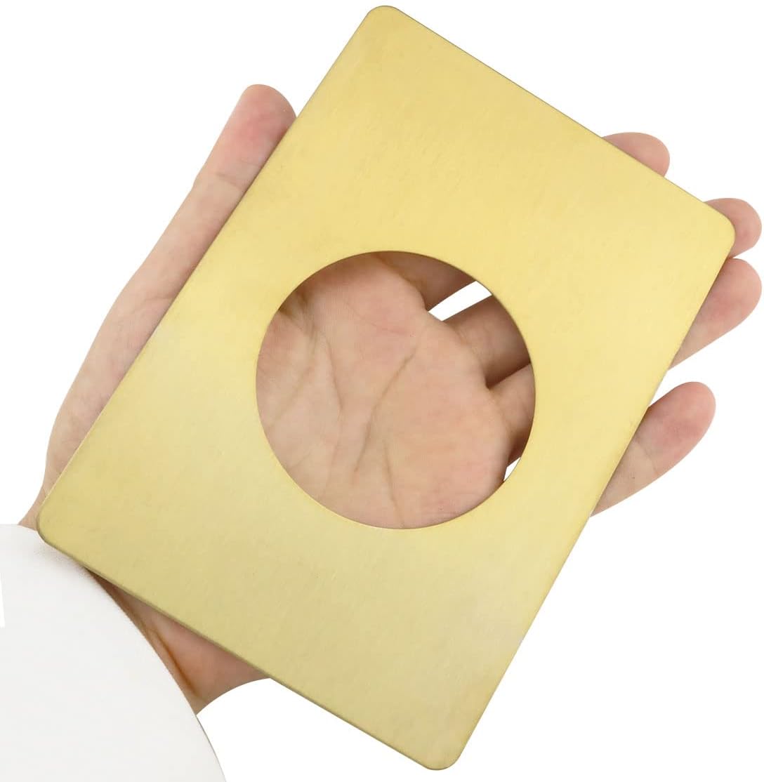 2PCS Door Hole Cover Plate Door Knobs Fixing Plate Bracket Door Reinforcement Plate Door Lock Repair Plate, Prevent Door Lock Loose or Wobbly, Gold