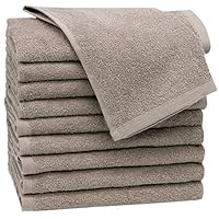 ZOLLNER Set van 10 zeepdoeken, washandjes, 30x30 cm, katoen, grijs