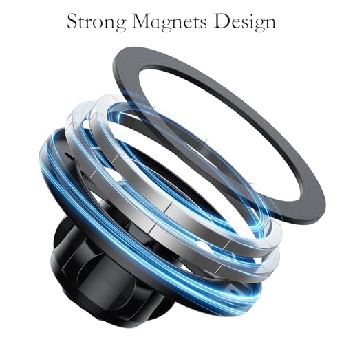 KRAJEWS Metal Magnetic Ball Mount Adapter Compatible with MagSafe, 360 Degree Rotating Mount Fits All 17mm/0.67inch Ball Joint Car Phone Holder, Compatible with All Phones