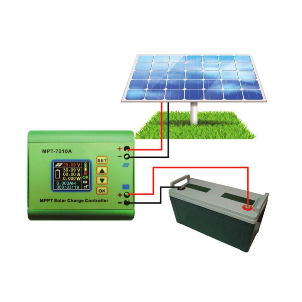 MPPT solarny regulator ładowania ze stopu aluminium MPT-7210A panel słoneczny regulator baterii z wyświetlaczem LCD 24 V / 36 V / 48 V / 60 V / 72 V
