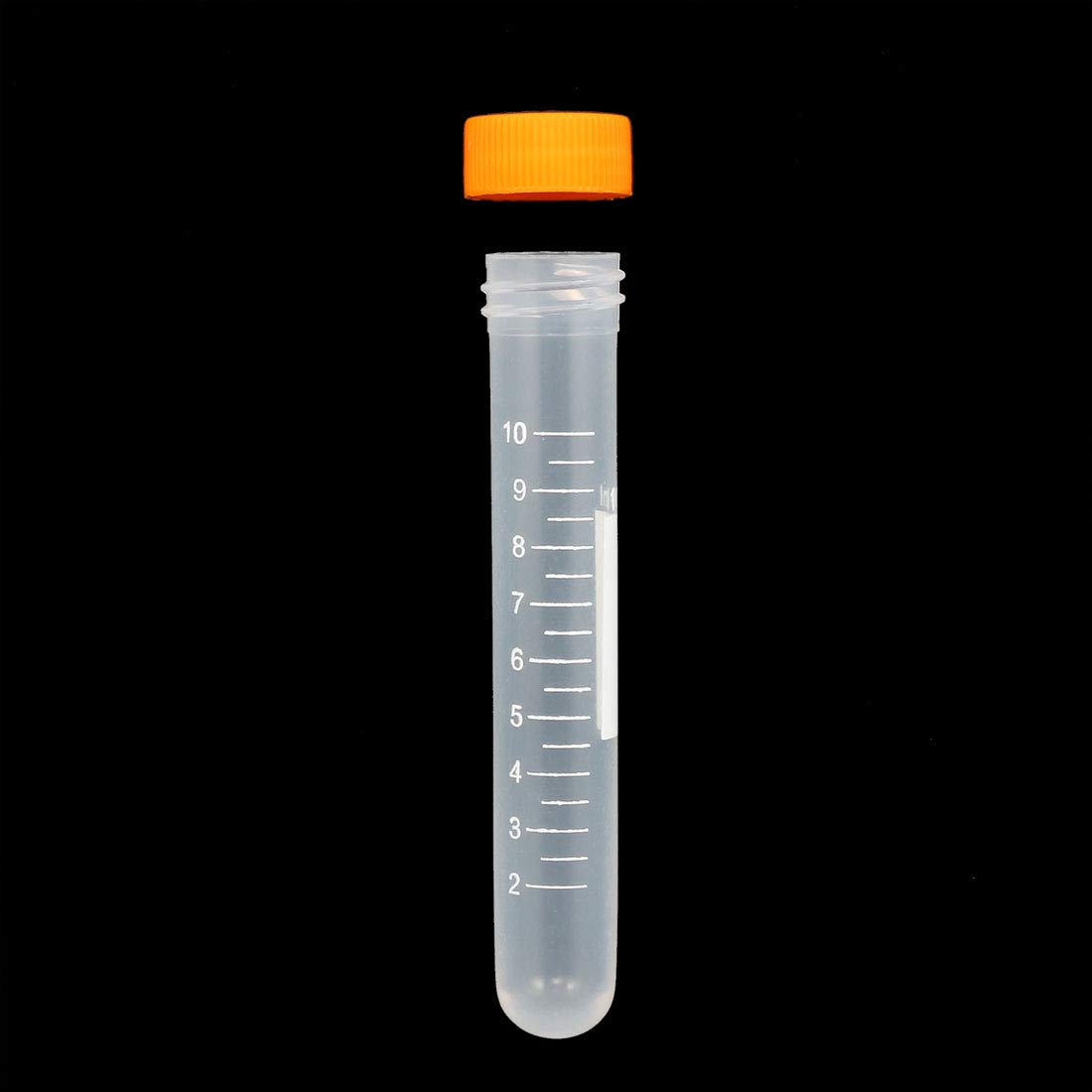 sourcing map 10 szt. 10 ml plastikowe rurki odwirówki ze śrubą pokrywką, polipropylen, podziałka, mikrocentryfugi, rura, okrągłe dno, pomarańczowe, pojemnik na koraliki, próbki, laboratorium