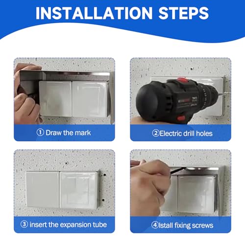 Türklingel Regenschutz Edelstahl, Steckdose Regenschutz Edelstahl Steckdosenabdeckung Steckdosen Abdeckung für Badezimmer, Toilette Außenbereich 245MM