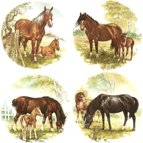 Horse Colt 4 pc Set Overglaze Waterslide Ceramic Decals 2.5 Inch (4 Decals)