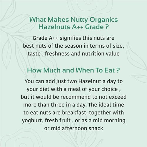Image of NUTTY ORGANICS Premium Hazelnuts - 1KG Unsalted and Crunchy | Excellent Source Of Omega 3 And Phenolic Compound (500 GM*2)