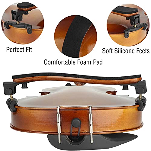 LMS Violin Shoulder Rest for 1/2 Size Collapsible Shoulder Rest for Violin with Adjustable Feet Comfortable Foam Pad Mute for Kids Adults (1/2) by LMS - Image 4