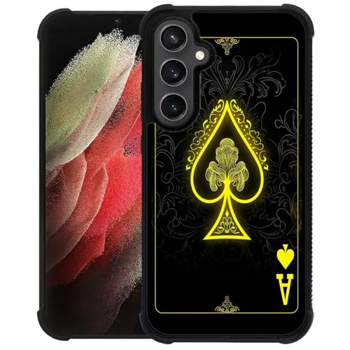 CARLOCA Case for Samsung Galaxy S23 FE,Playing Card Ace 2 Design Shockproof with 4-Sided Airbag, Anti-Scratch & Anti-Slip TPU Cover - Protective Phone Case for Men Women