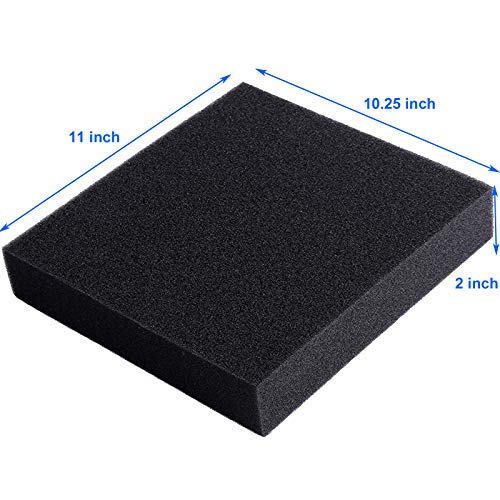 Image of AQUANEAT Aquarium Filter Sponge Open Cell Foam Sheet Bio Sponge Filter Media Pad HMF Fish Tank Sump Divider (11 inch Lx 10.25 inch W x 2 inch H, Black) (Pack of 3)