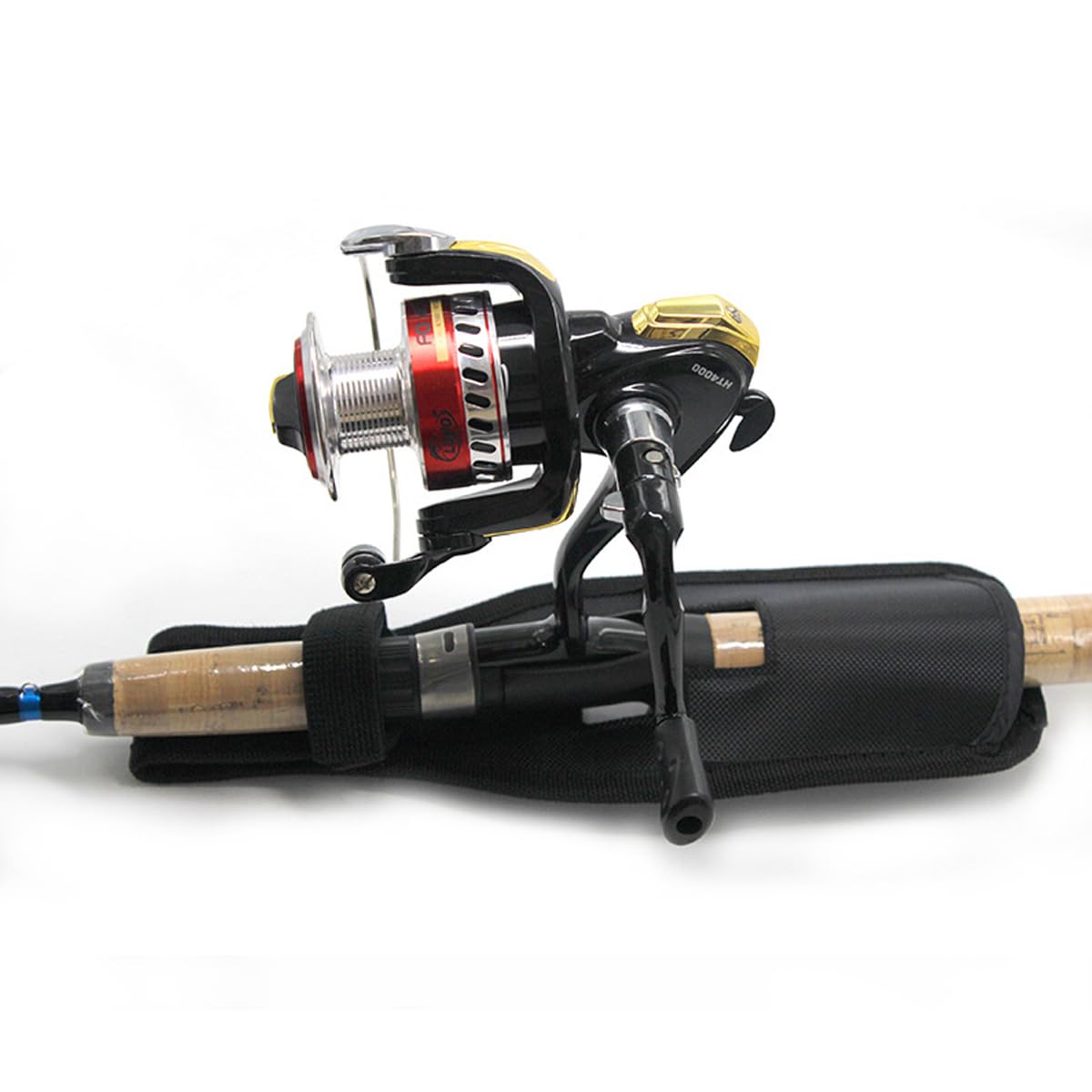 FOLANDO Fishing Rod Sleeve, Protector Cap, Reel Bag, Tackle Tie, Accessories, Black - Image 3