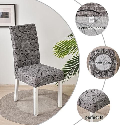 HZDHCLH Chair Covers Slipcovers 4/6 PCs Stretch Removable Washable Short Dining Chair Protector Cover Seat for Hotel,Dining Room,Ceremony (aspiration,6 PCS) - Image 2