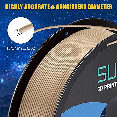 SUNLU PLA Plus 3D Filament 1.75mm for 3D Printer & 3D Pens, 1KG (2.2LBS) PLA+ Filament Tolerance Accuracy +/- 0.02 mm, Wood