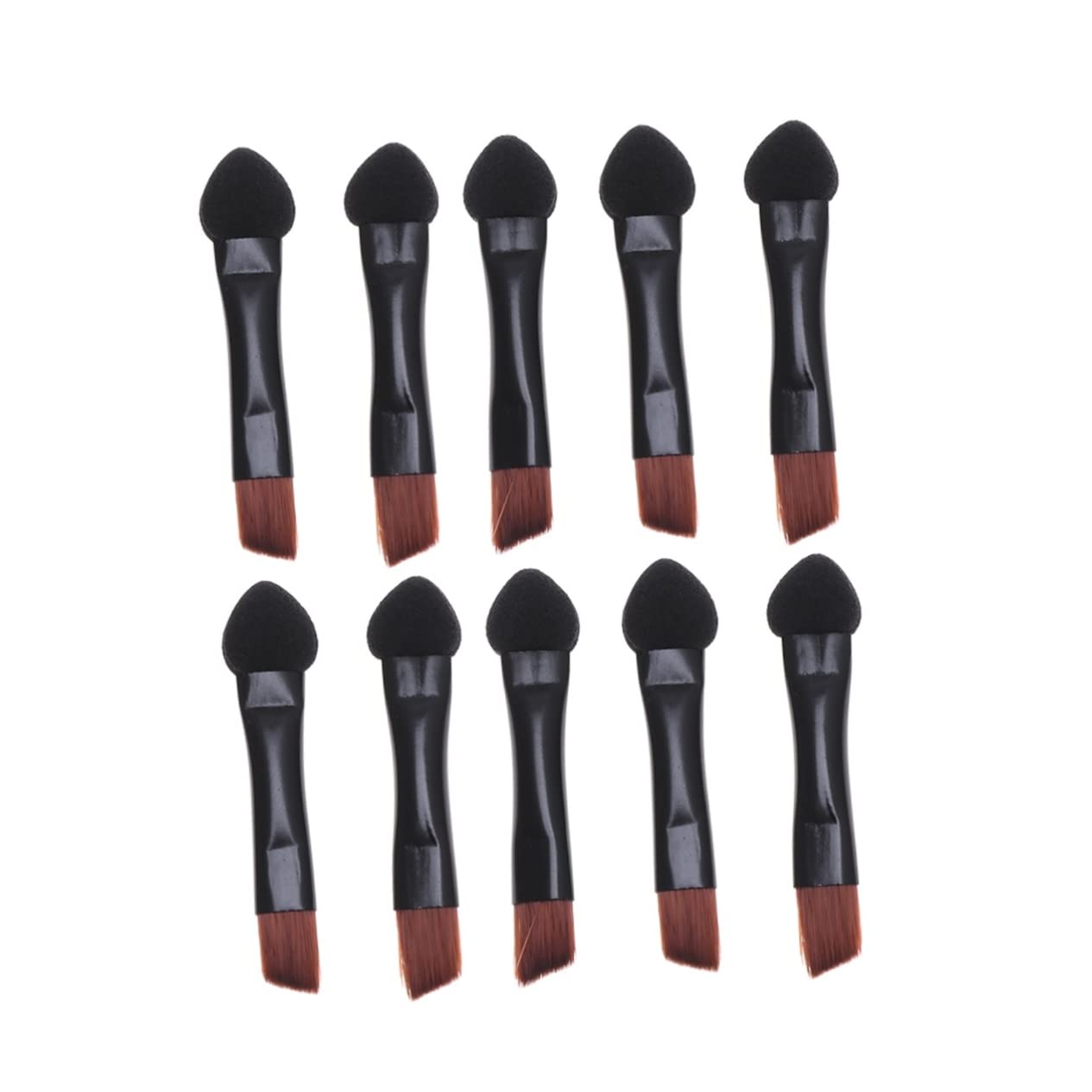 FOMIYES 20Pcs Dual Ended Eye Shadow Sponge Applicators Brow Brush Black Makeup Tools for Women for Eye Shadow Blending and Precision Application