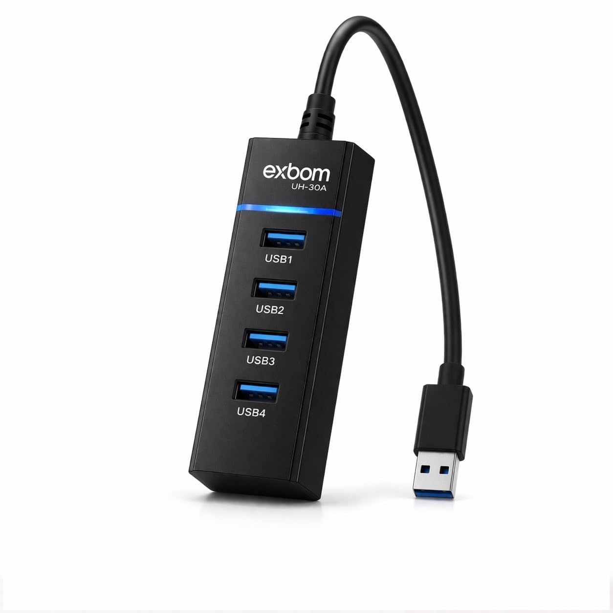 Expansor Hub USB 3.0 4 Portas UH-30A – Alta Velocidade 5Gbps com LED | USB PRETO