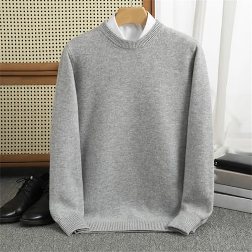 Winter Merino Wool Sweater Men's O-Neck Pullover Warm Knit Sweater4