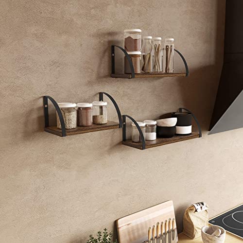 OROPY 3 Pack Wall Mounted Spice Rack, Kitchen Storage Shelf, Easy to Clean, Wall Shelves Organiser Ideal for Storing…