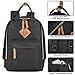 MADISON & DAKOTA Canvas Mini Backpack for Everyday & Day Pack Rucksack in Solid Color Blocks (Black)
