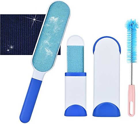 Nasus Pet Hair Remover Brush Set, Animal Dog Cat Hair Double-Sided Fur & Lint Remover Tool with Self-Cleaning Base Bonus for Furniture, Couch, Carpet, Bed, Car Seat, Toys, Clothing Christmas Xmas Gift