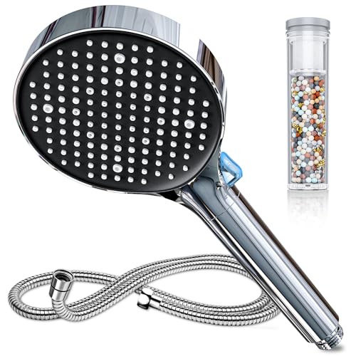Magichome Alcachofa de Ducha con Filtro con Manguera de 1,5 M, Ducha de Mano de Alta Presión, 6 Tipos de Chorro, Ahorro de Agua, Ducha de Lluvia con Filtración para agua Dura