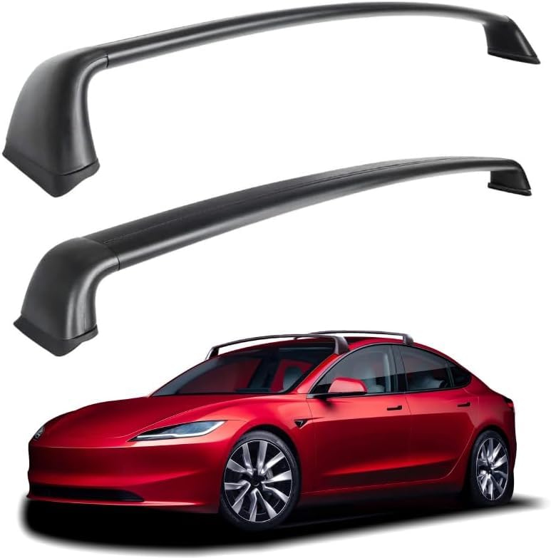 Premium poprzeczki dachowe kompatybilne do Tesla Model 3/Y 2017-2024, Bagaznik dachowy o dużej nośności do boksu dachowego i uchwytu na rowery