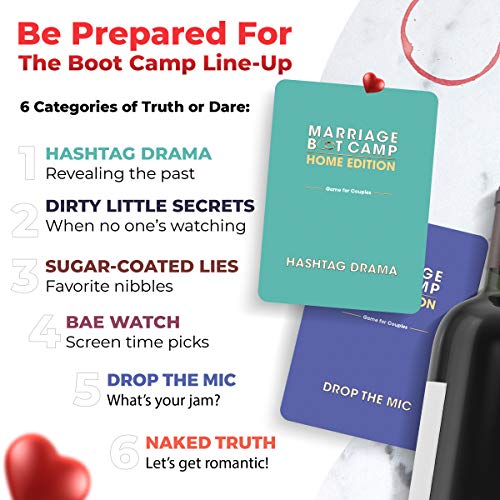 Marriage Boot Camp Home Edition - The Ultimate In Couples Games From The Hit We Tv Series - Conversation Cards In 6 Categories - Date Night Box Card Game - Fun And Unique Couples Gifts #TOP3