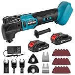 Cordless Oscillating Multi-Tool Kit with 2 Batteries, Brushless Motor, 6 Speed, 4° Oscillation Angle, 22PCS Accessories, for Cutting/Grinding/Sanding