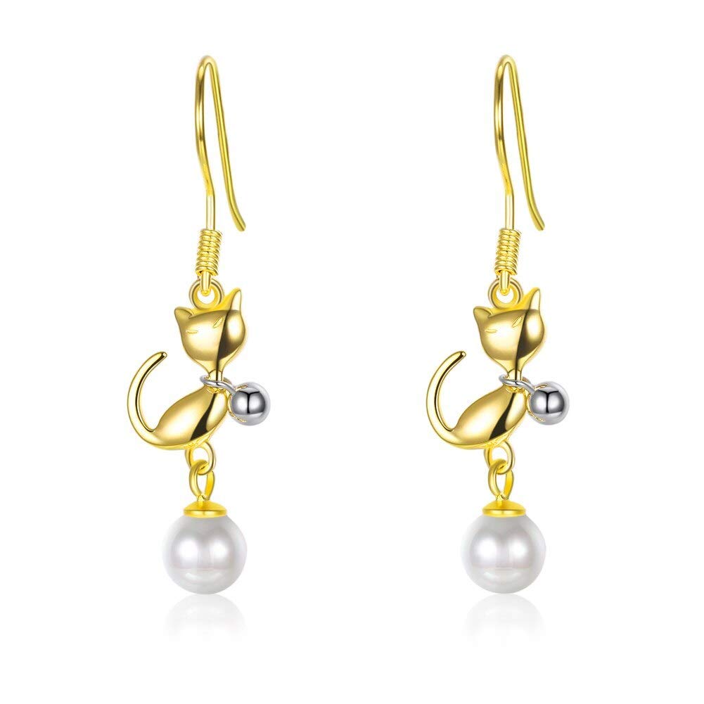 Pendientes de gato de plata S925 el regalo ideal de cumpleaños 7