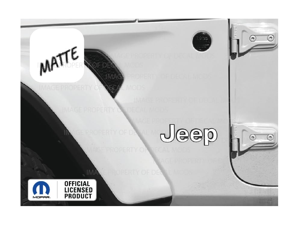 Decal Mods Fender Jeep Fender Flat Overlay Decal Graphic fits Jeep Wrangler JL/JT (2018-2024) (Set of 2) White Matte CWM | SJ8Z3