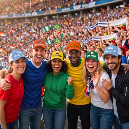 Image of Soccer National Team Baseball Cap for Men Women Adjustable Snapback Summer Sun Hat Game Day Hat for Soccer Fans