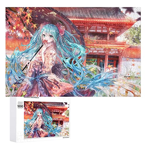 初音ミク ジグソーパズル 木製パズル 300 PCS 500 PCS 1000 PCS 楽しいパズル ストレス解消のためのジグソーパズル 家族でのレジャーやエンターテインメントに適している マンガ・アニメーション 子供や友達へのプレゼントにいいです