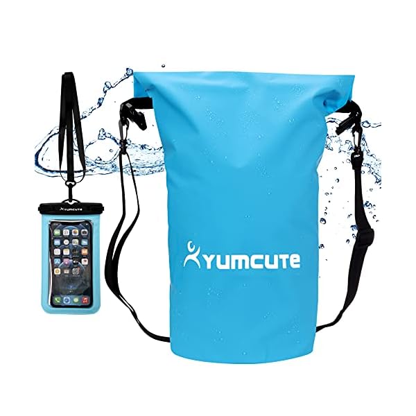 yumcute Dry Bag 20L Wasserdichter Beutel,Unterwasser Handytasche Und Strandsafe Dokumententasche Für, zum Angeln,Rafting,Schwimmen,Snowboarden,Segeln, Surfen(Blue) 9 51Pd7yGesFS. SS600