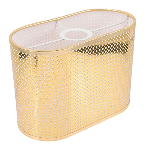DOITOOL Lampenschirm Lampenschirme Aus Stoff Flacher Ovaler -Ersatz Gold-Kronleuchter Metall-Kronleuchter e Für Tischlampen- Große