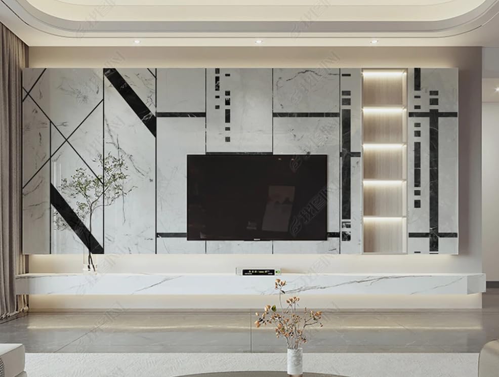 Papier peint intissé style roche de luxe pour décoration murale grand format