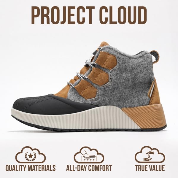 Project Cloud Waterproof Snow Boots for Women - Memory Foam Insole Non-Slip Womens Snow Boots & Winter Shoes with Shoe Lace - Lightweight Indoor Outdoor Shoes - Image 4