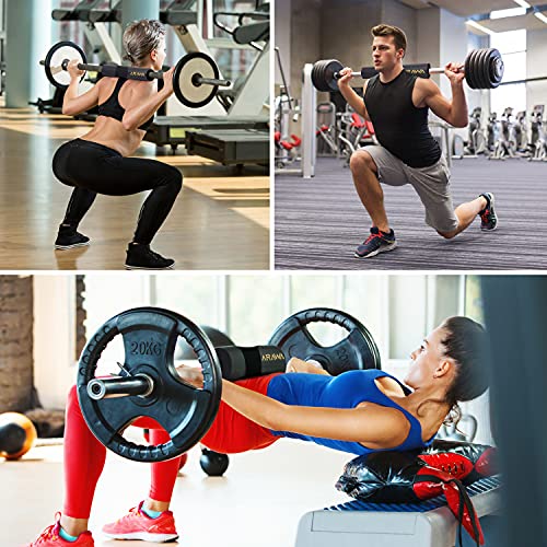 Barbell Pad Set for Squat, Glute Trainer, Set of Barbell Pad for Hip Thruster and Squats, 2 Gym Ankle Straps, Resistances Bands, Weightlifting Cushion, Neck and Shoulder Ergonomic Pad