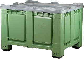 Logiplast Palettenbox mit Deckel LxBxH: 1200 x 1000 x 790 mm geschlossen mit 4 Füssen in grün