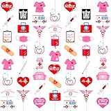 8Pcs Nurse Party Hanging Garlands Nurse Graduation Decorations Nursing School Graduation Ceiling Decor for Nurse Grad Party Medical RN Theme Party Supplies