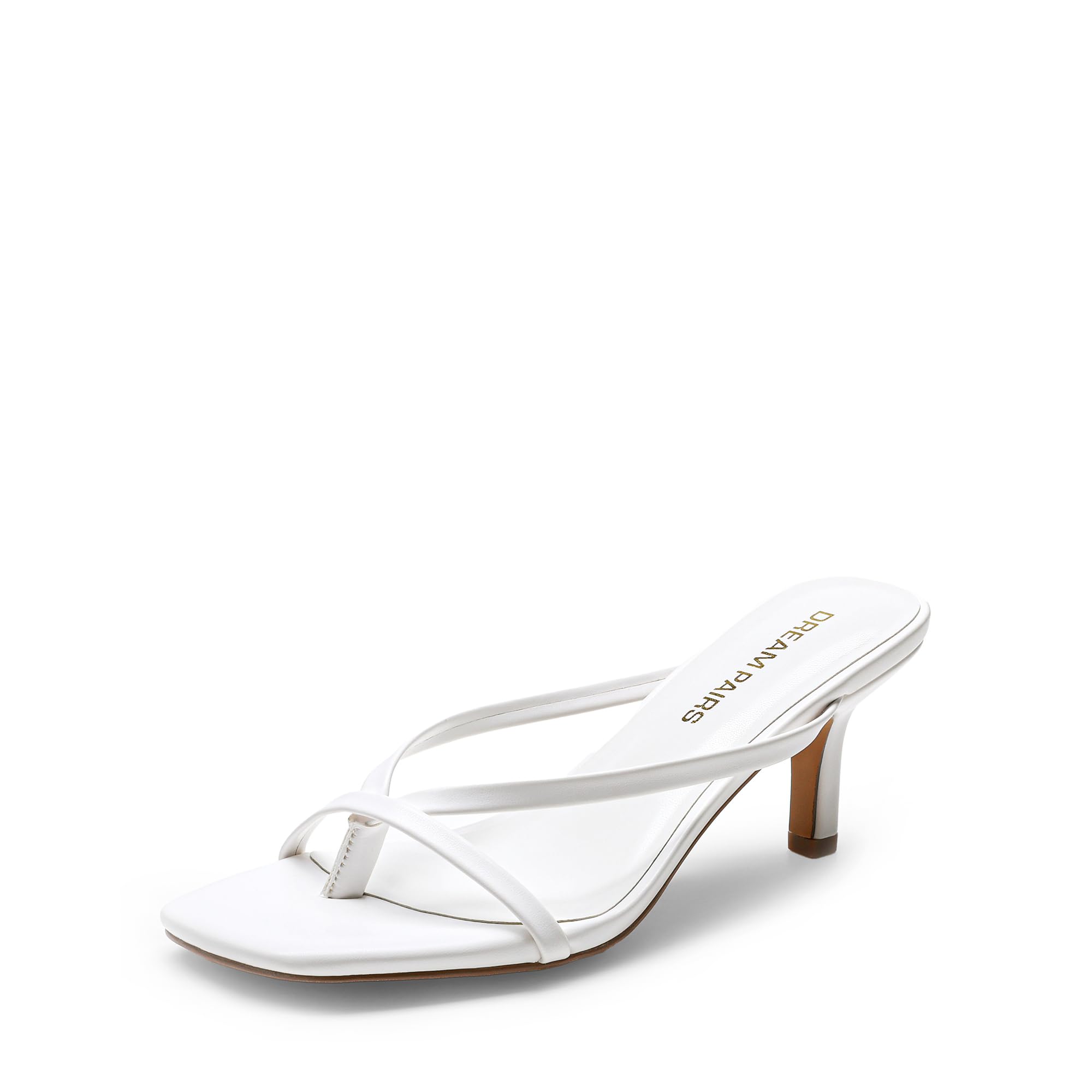 DREAM PAIRS Heels for Women Flip Flops Kitten Low Heels Open Square Toe Thong Heeled Sandals, Sexy Fashion Comfort Shoes for Party Casual Slides