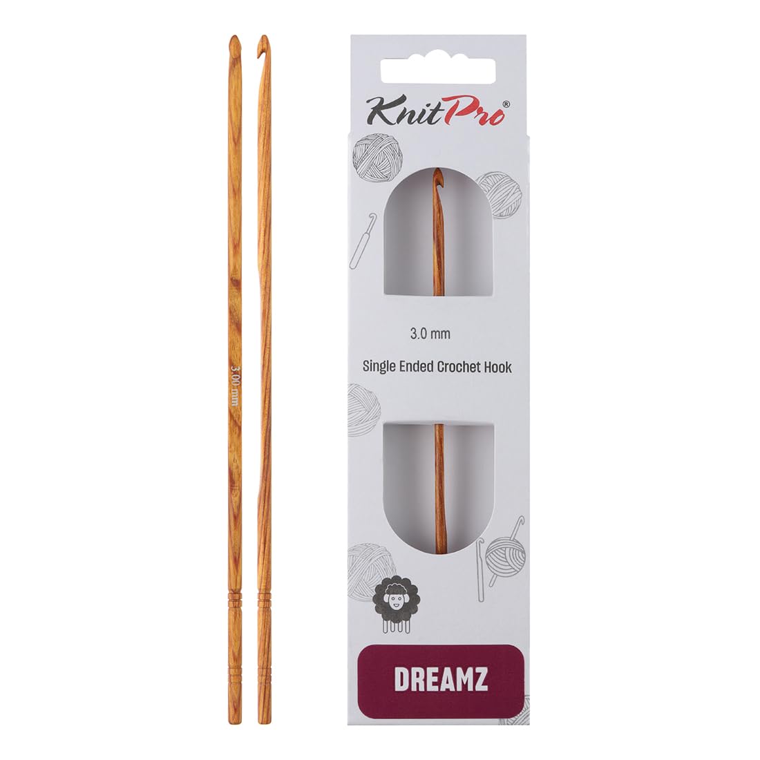 Aguja de crochet de madera KnitPro Dreamz de 3,00 mm de artesanía elegante