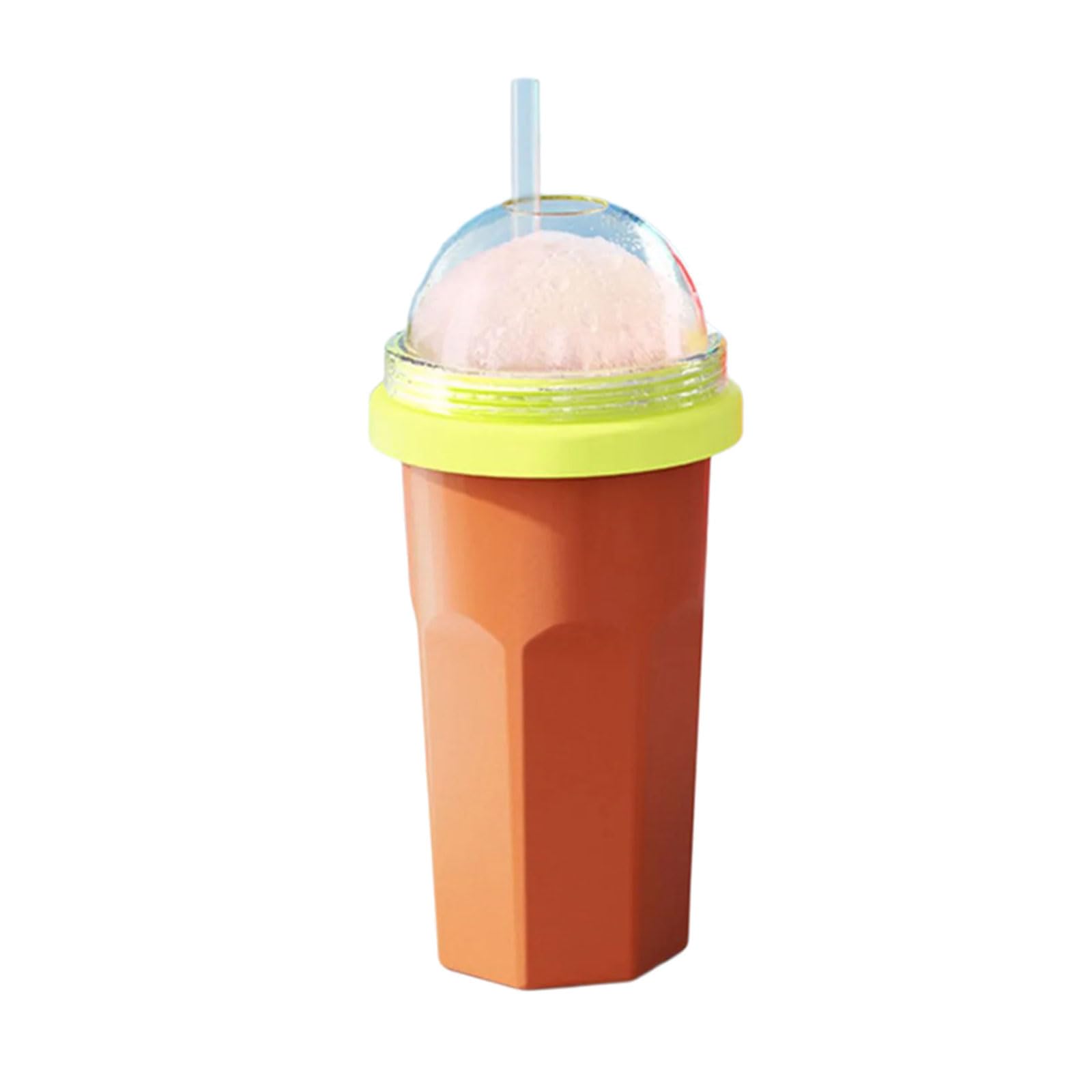 NMOWYBPY Portable Slush Maker Cup with Silicone Lid & Straw, Freezable Travel Drink Container for Ice Cream, Sodas, Snacks Portable Freeze Slush Maker