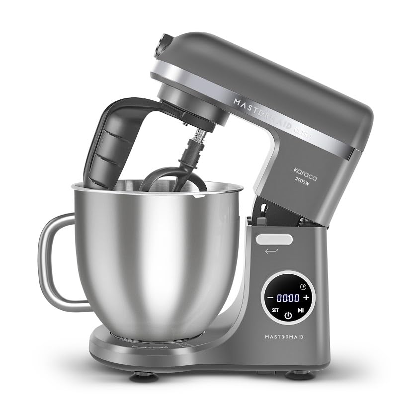 Karaca Mastermaid Chef Ultra D2000W Dijital Ekranlı Hamur Yoğurma Makinesi Galaxy Grey 7L