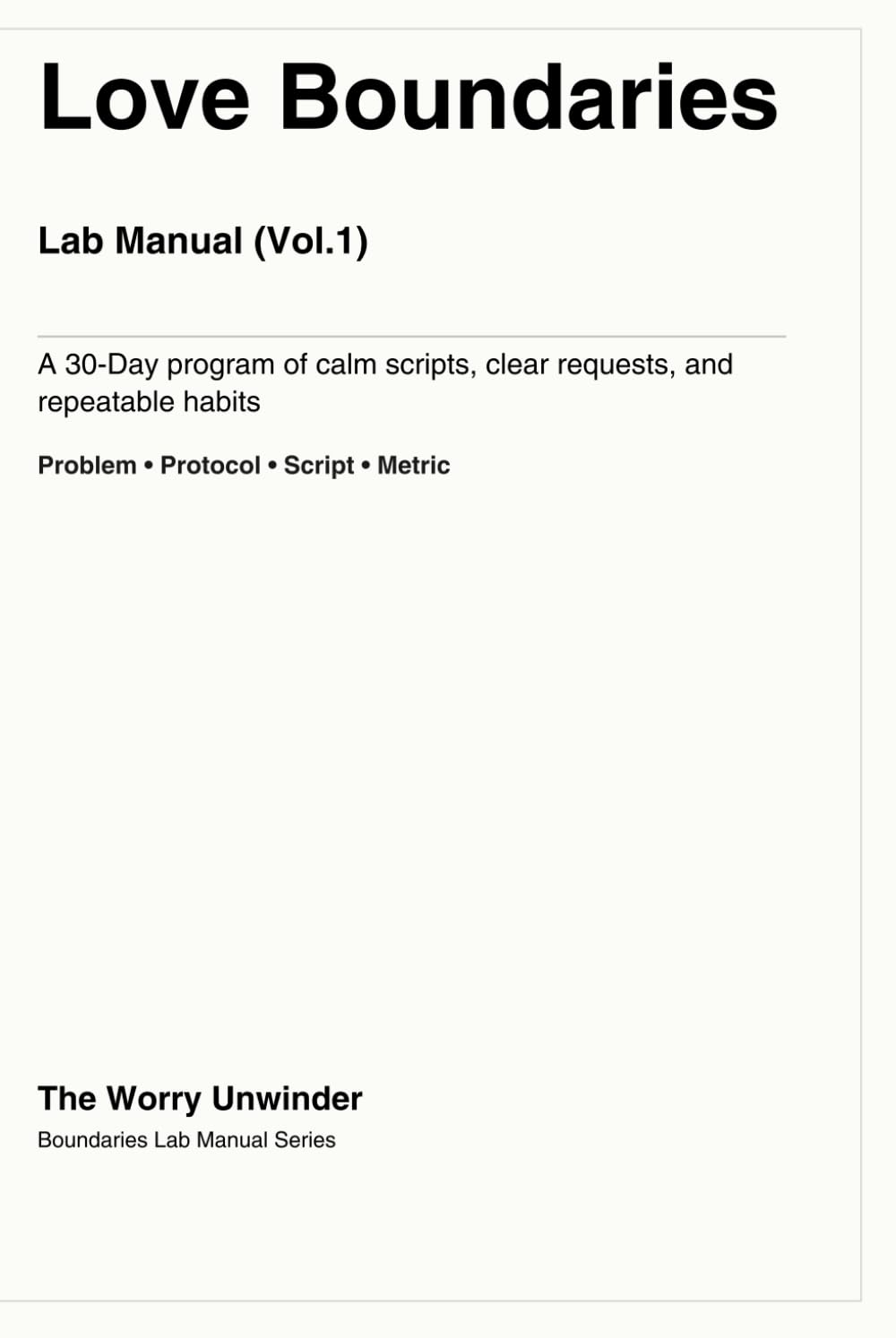 Love Boundaries: Lab Manual (Vol.1) (Boundaries Lab Manual Series)