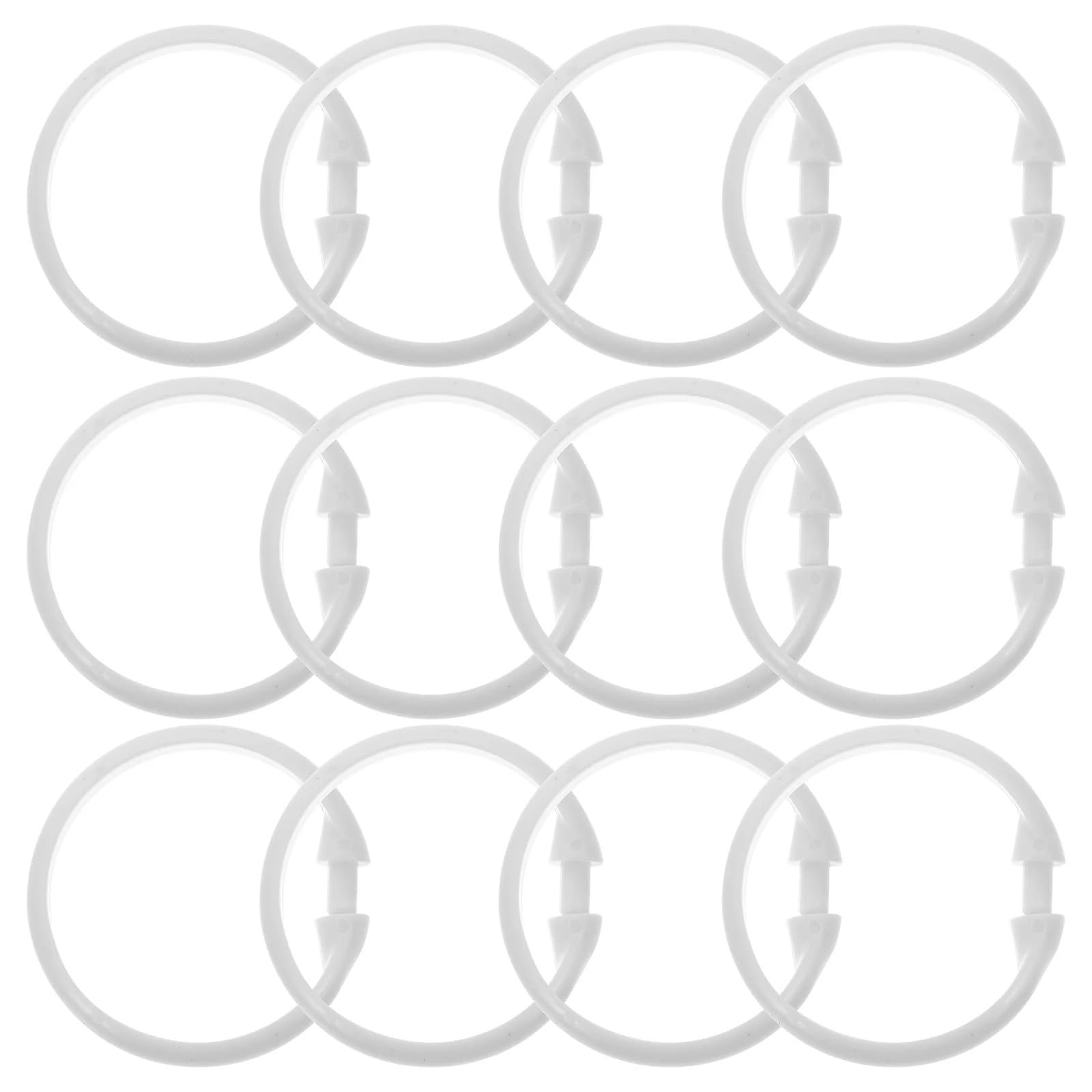 12 Pcs Lightweight Plastic Hooks Shower Curtain Rings Smooth Gliding Bath Drape Clip Home Decor Accessories